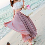 MIDI Mauve Skirt Mop Beach Skirt Black Skirt
