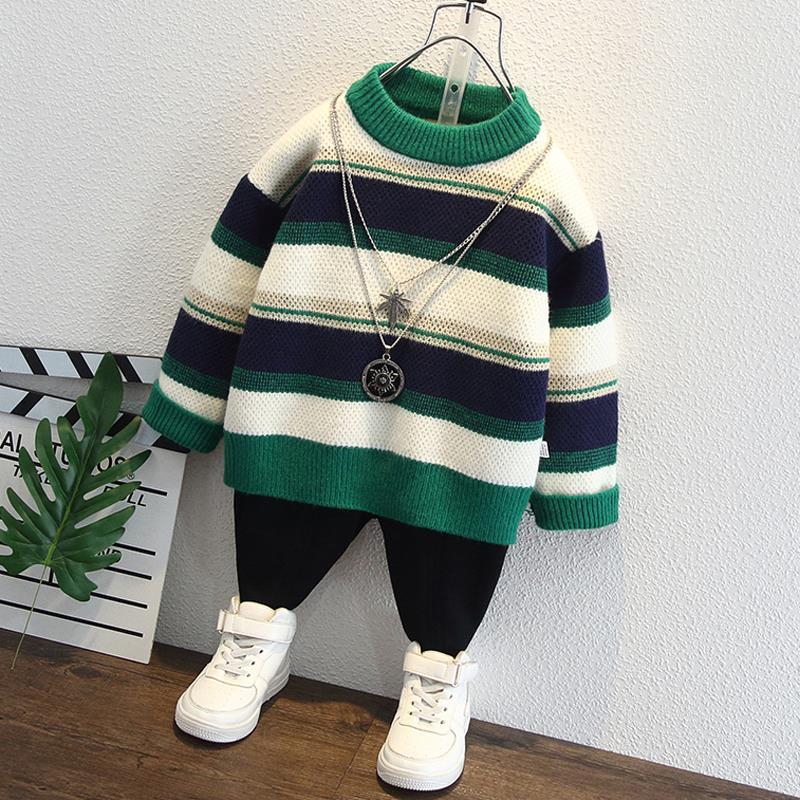Toddler Boys Sweater Boys' Sweater Striped Sweater Spring and Autumn
