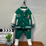 Toddler Boys Jackets Boys' Baseball Uniform Two-Piece Suit