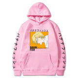 Anime Hoddies Banana Fish Print Loose Hoodie Velvet Padded Hooded Sweatshirt Men and Women