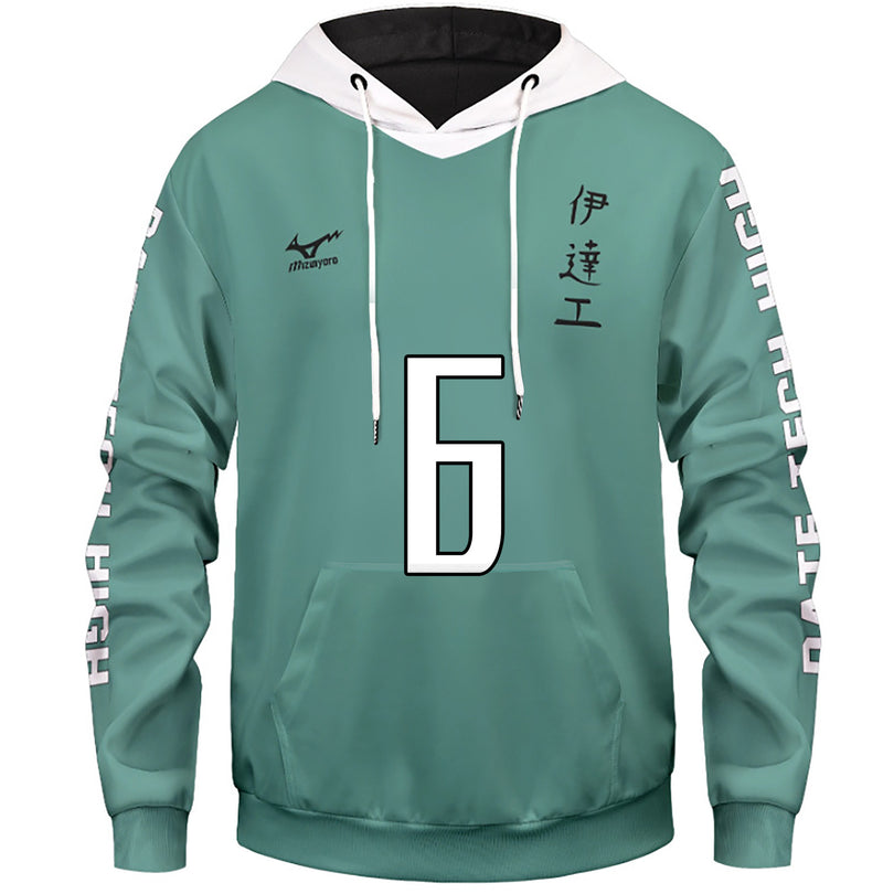 Adolescence Sweatshirt Anime Volleyball Junior Digital Sweater