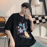 Men T-Shirts Cartoon Print Loose