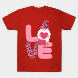 Valentine's Day T Shirts Couples Leopard Print Dwarf Printed round Neck T-shirt
