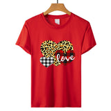 Valentine's Day T Shirt Men's and Women's Heart Printing Pullover Cotton Short Sleeve Women's T-shirt