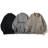 Cardigan Baseball Jacket Fog Back Silicone Letters Ins Loose Baseball Uniform Jacket