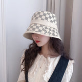 Vintage Check Bucket Hat Plaid Bucket Hat Sun Hat