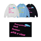 Man Fall Outfits Crew Neck Pullover Sweatshirt Men and Women BF Couple Casual Top