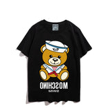 Moschino T Shirt Teddy Bear Pattern Quick-Drying Loose Short Sleeve