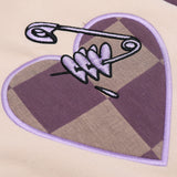 Valentine's Day Jacket Heart Letter Embroidery Contrast Color Jacket Coat Men Loose Lapel Couple Baseball Uniform