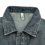 Men Denim Jackets Heavy Industry Lapel Denim Jacket Retro Multi-Pocket Loose