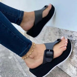Women Open Toe Sandals Flats Summer Flat Heel Beach Low-Top Slippers