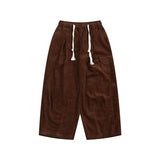 Man Fall Fall Vintage Solid Color Corduroy Straight-Leg Pants Men Loose Lovers Wild Workwear Casual Pants