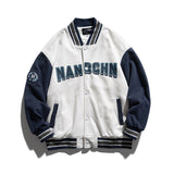 Man Fall Outfis Retro Patchwork Baseball Uniform Jacket Loose Hip Hop Embroidered Casual Jacket