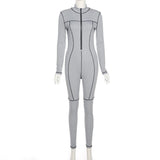 Fall Lapels High Waist Hip Lift Tight Sports Jumpsuit for Women