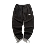 Man Fall Outfis Vintage Solid Color Sweatpants Loose Wide Leg Leisure Drawstring Jogger Pants
