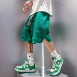 Mens White Shorts Retro Casual Shorts Loose Casual