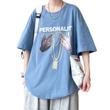 Men T-Shirts Loose Printed Half Sleeve