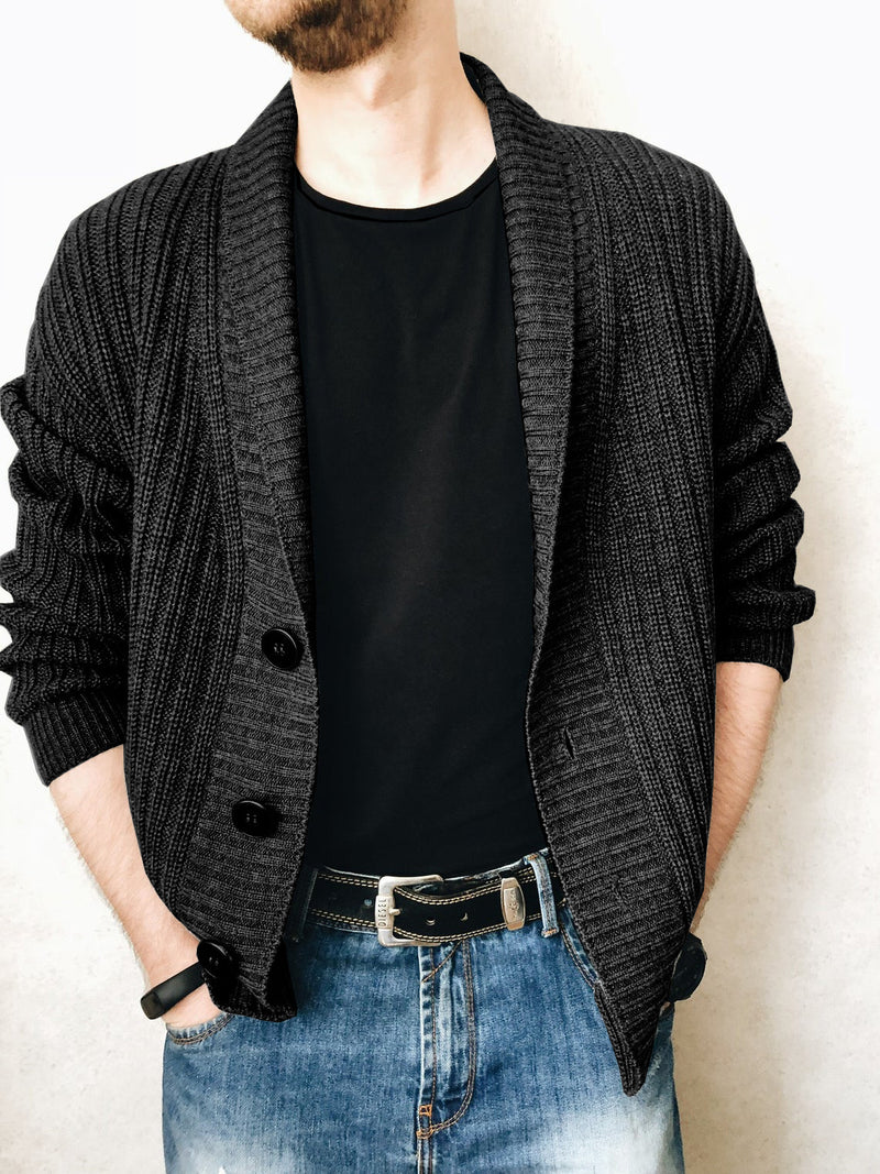 Men's Jackets Fall Men's Cardigan Sweater Long Sleeve
