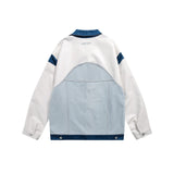Men Denim Jackets Fall Color-Blocking Denim Jacket for Men and Women