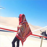 Coachella Music Festival Outfits Seaside Vacation Beach Red Sunscreen Scarf