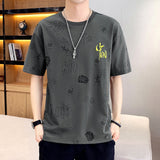 Men T-Shirts round Neck Printed Loose