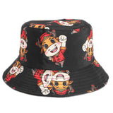 Bucket Hat Fishing Cap Cotton Print Fisherman Hat Hat Printed Cartoon Outdoor Travel Cap