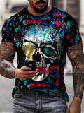 Skull Apparel Casual Skull Printed Short Sleeve