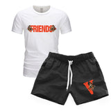 Vlone T Shirts & Shorts 2 Piece Set Printed Men'S Sports Printed Round Neck T-Shirt