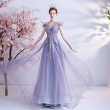 Mauve Dress Bridesmaid Winter Wedding Dress Evening Gown