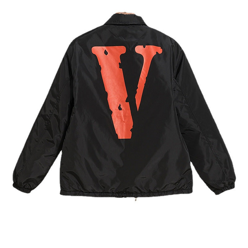 Vlone Jean Jacket Vlone Double Line Letter Jacket Jacket