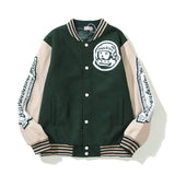 Cardigan Baseball Jacket Autumn and Winter Astronaut Woolen Embroidery Baseball Uniform