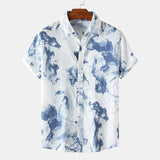 Camp Collar Shirt Beach Holiday Floral Print Shirt