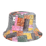 Bucket Hat Fishing Cap Cotton Print Fisherman Hat Printed Fashion Flower Leopard Print Bucket Hat Fashion Sun-Proof Hat