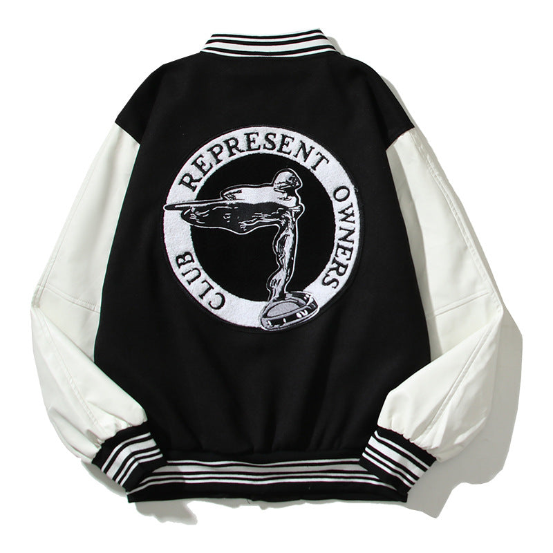 Cardigan Baseball Jacket Autumn and Winter Rep Letter Logo Club Logo Embroidery Vibe Baseball Uniform Jacket
