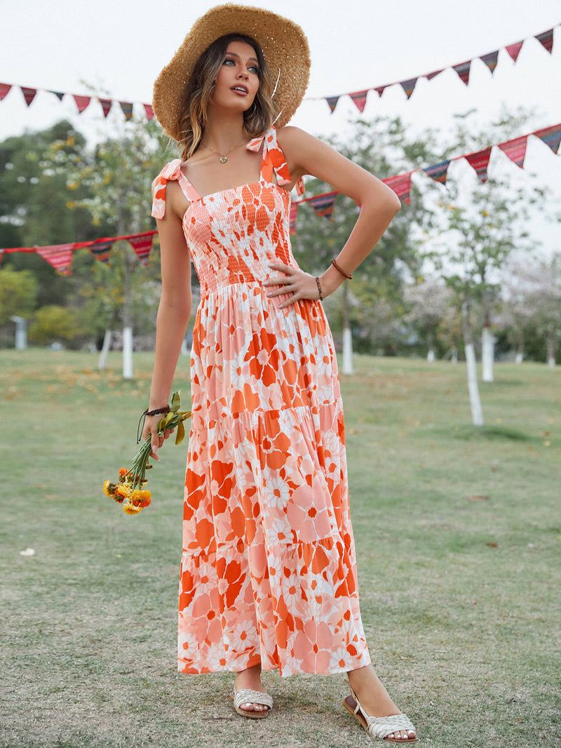 Nine Britton Dress Spaghetti-Strap Floral Print Swing Cake Dress