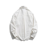 Man Fall Outfis Simple Letter Embroidered Long Sleeve Shirt Loose Casual Polo Collar Shirt