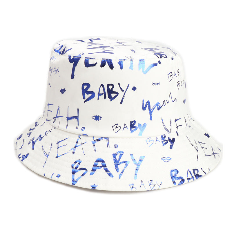 Bucket Hat Fishing Cap Cotton Print Fisherman Hat Fashion Colorful Letter Printing Sun Hat