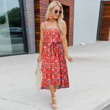 Nine Britton Dress Slim-Fit Suspender Skirt Waist-Tight Floral