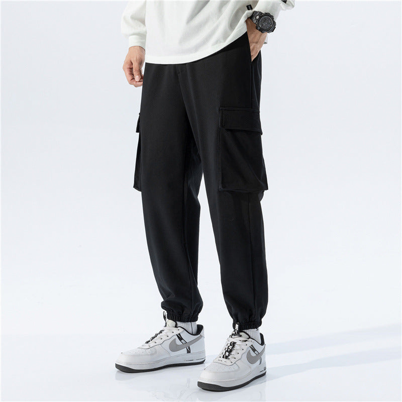 Grey Sweatpants Sports Pants Men's Loose Ankle-Tied Straight Spring and Autumn Workwear Casual Pants
