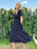 Nine Britton Dress Small Floral Print Short Sleeve