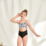 Children Swimsuit Swimsuit Hollow Cow Print One-Piece
