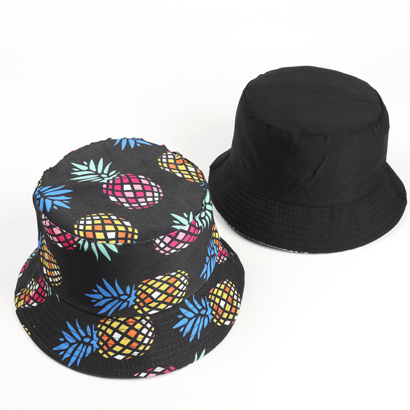 Bucket Hat Fishing Cap Cotton Print Fisherman Hat Fruit Print Fashion Casual