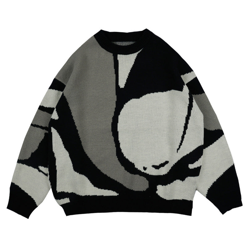 Man Fall Outfits Autumn and Winter Men's and Women's Loose BF round Neck Knitted Shirt Fashion