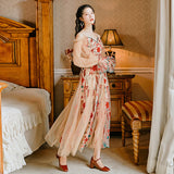 Coachella Music Festival Outfits Floral Fairy Dress Vacation Sling Long Dress