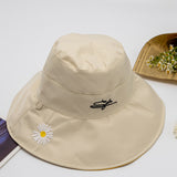 Women Bucket Hat Little Daisy Reversible Fisherman Hat Sun Protection