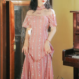 Coachella Music Festival Outfits Women's Retro Exposed Shoulder Improved Cheongsam and Dress Dress