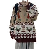 Men's Sweatshirt Autumn and Winter Men's Loose Multicolor round Neck Knitted