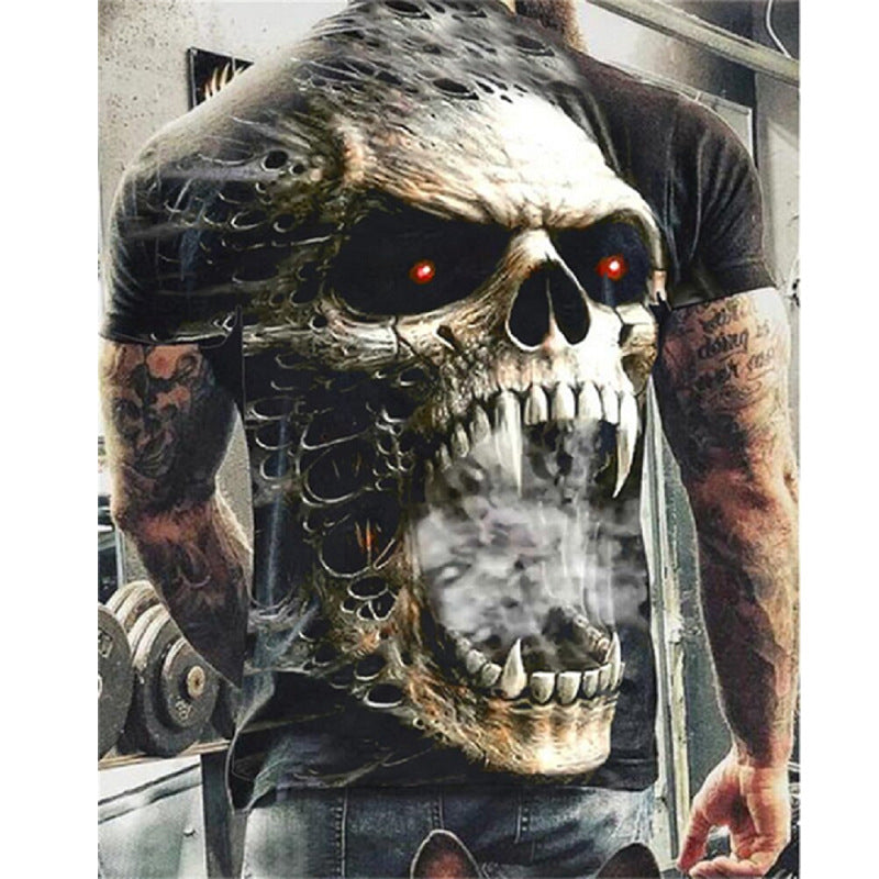 Skull Apparel 3D Retro Skull Gossip Printing