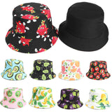 Bucket Hat Fishing Cap Cotton Print Fisherman Hat Flower Fashion Basin Hat for Men and Women Casual Sun Hat