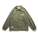 Man Fall Outfis Autumn Letter Print Casual Coach Jacket Boys Loose Street Top